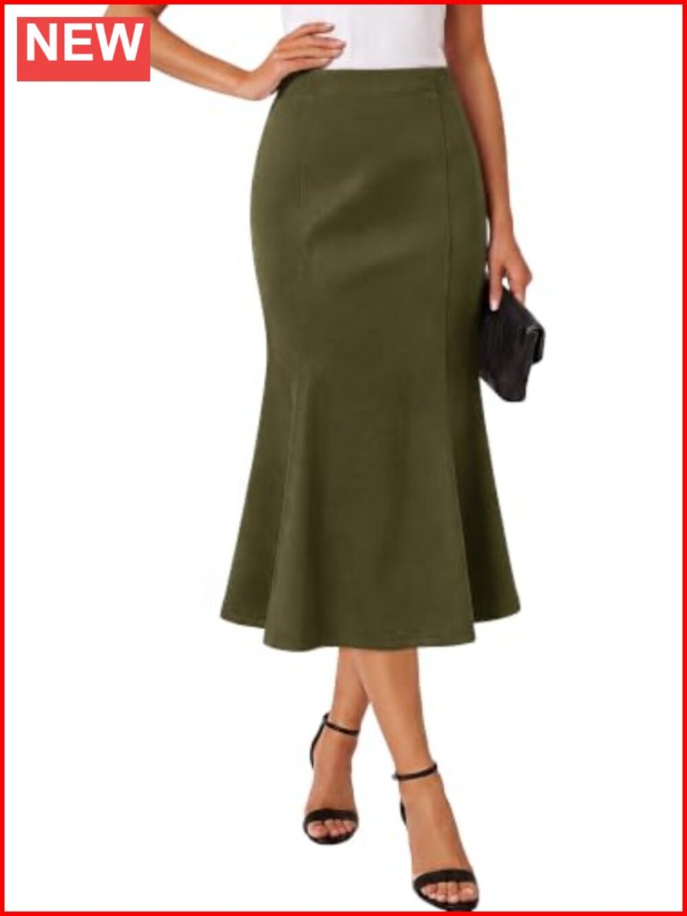 Faux Suede High Waist Mermaid Midi Skirt Fall Winter Trendy